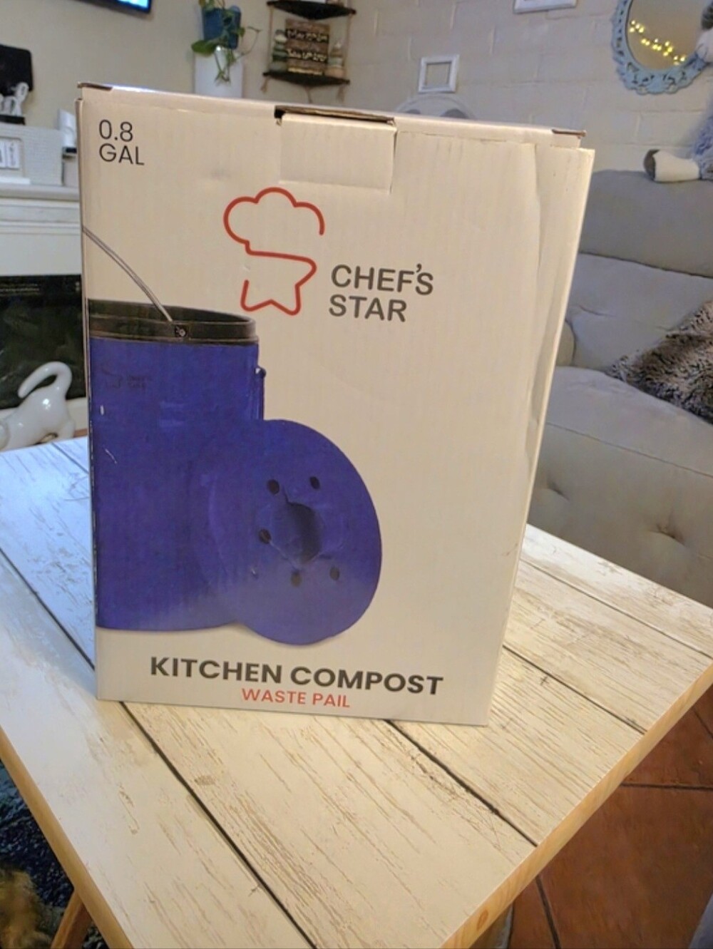 NWT Chef’s Star Indoor Kitchen Compost Bin Blue Gal Food Waste Pail Odor Control - Picture 7 of 11